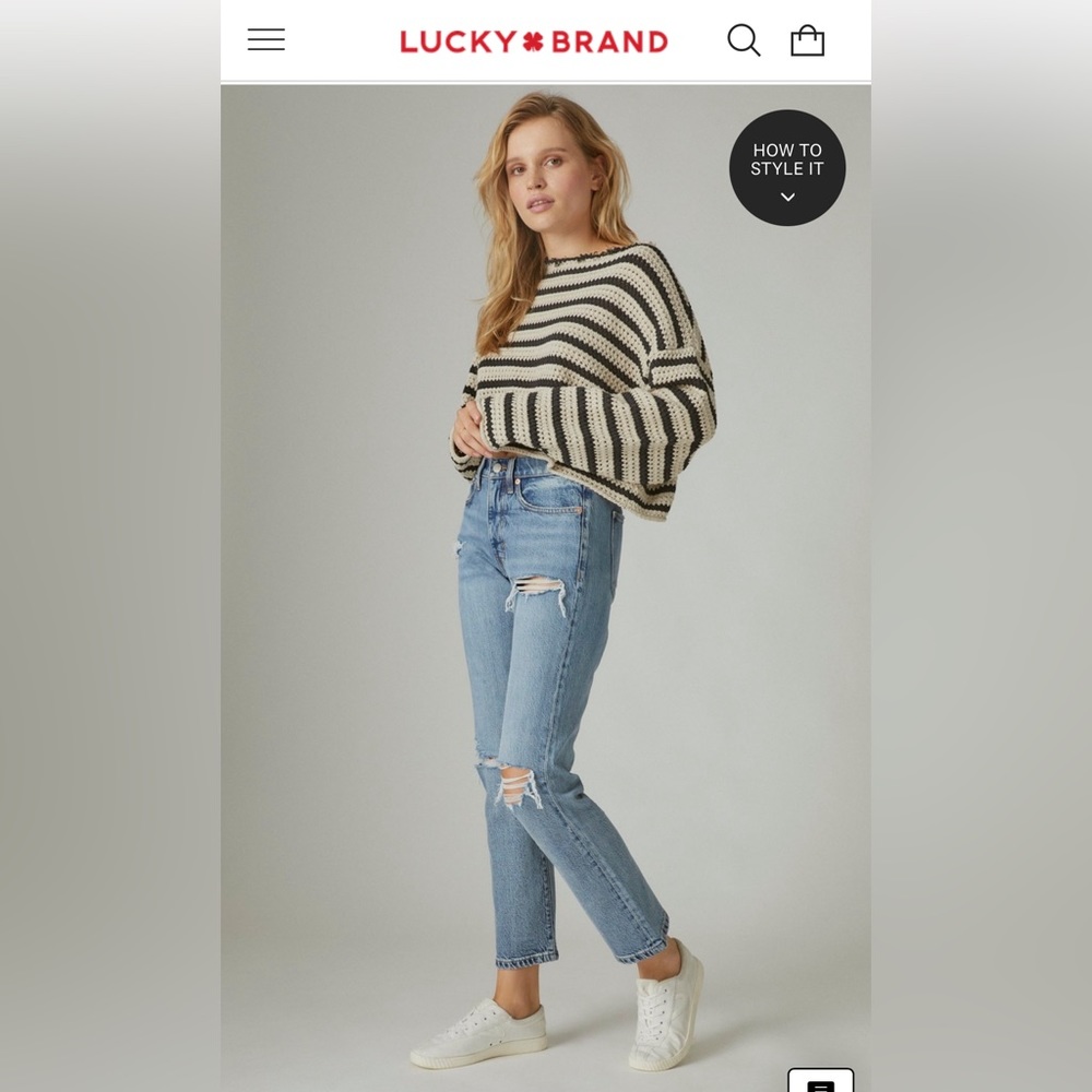 Lucky Brand Zoe high rise straight jeans- like new, worn once or twice.